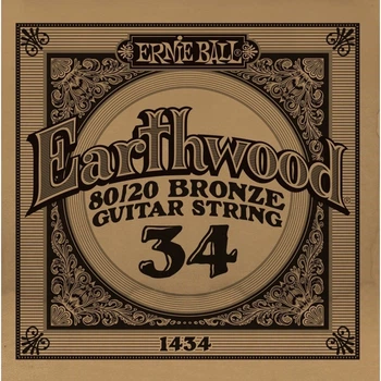 Струна Ernie Ball 1434 Earthwood 80/20 Bronze Acoustic Guitar Strings .034