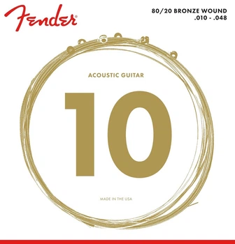 Струны для акустической гитары Fender 70XL 80/20 Bronze Acoustic Guitar Strings 10/48