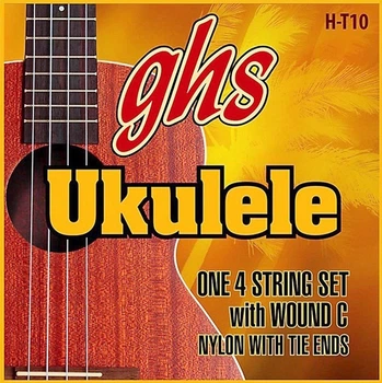 Струни для укулеле GHS H-T10 Black Nylon Tenor Wound C Tie End Ukulele Strings