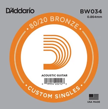 Струна D'Addario BW034 80/20 Bronze .034