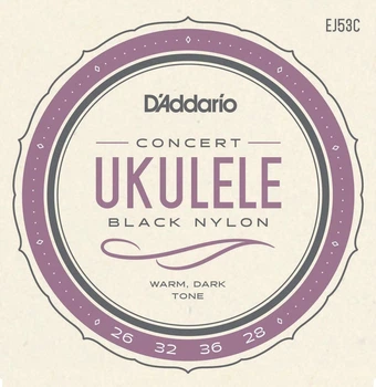 Струны для укулеле D'Addario EJ53C Black Nylon Concert 26/28