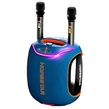 Портативна бездротова Bluetooth колонка HOPESTAR PartyBox 600 |300W, 2 мікрофони, BT5.3, TF/SD/USB/AUX/TWS, 8h, RGB підсвітка| Blue
