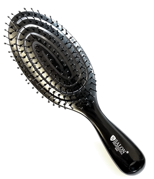 Расческа для волос Продувная Спиральная Очень Мягкая Salon Professional 18202 чёрная