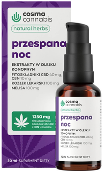 Suplement diety Cosma Cannabis Ekstrakty w olejku konopnym Przespana noc 30 ml (5905679840368)