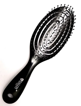 Расческа для волос Продувная Спиральная Очень Мягкая Salon Professional 18200 чёрная