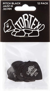 Медиаторы Dunlop 482P0.50 Tortex Pitch Black Jazz III Player's Pack 0.50 mm (12 шт.)