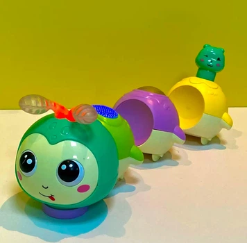 Гусеница-игрушка на колесах | Развивающая музыкальная игрушка для детей