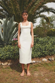 Біла сукня футляр з вирізом на спині Zara 4688/330 XS Біла (04688330712XS)