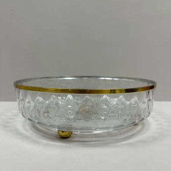 Блюдо-фруктовица 27,2х8 см LED TWIST CLEAR GOLD поворотное Limited Edition B100076 прозрачное с золотым