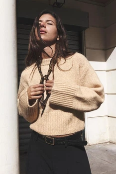 Укорочений светр Zara 9598/169 L Бежевий (09598169711L)