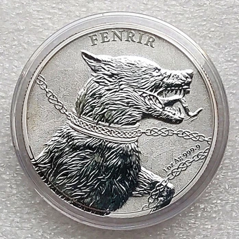Срібна монета Фенрір Fenrir серії "Чудовиська Німеччини"від Germania Mint, 2022