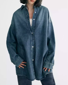 Джинсова оверсайз сорочка Zara 3607/272 XS-S Синя (03607272407XS)