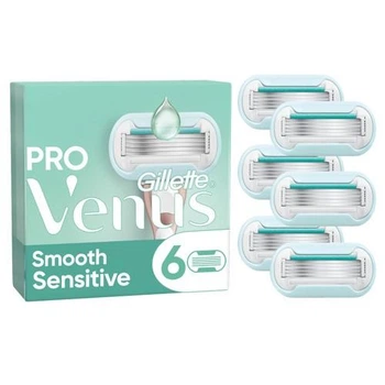 Змінні картриджі для гоління (леза касети) жіночі Gillette Venus Deluxe Extra Pro Smooth Sensitive касети 6 шт