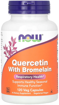 Suplement diety Now Foods Quercetin z Bromelainą 120 kapsułek (733739030702)