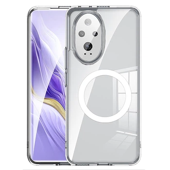 Чохол Omeve Glass Ring для Honor 200 Pro з магнітним кільцем transparent