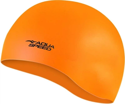 Шапка для плавания Aqua Speed оранжевая 100% силикон унисекс для бассейна головной убор