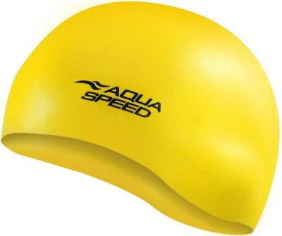 Шапка для плавания Aqua Speed жёлтая силиконовая для бассейна унисекс с эластичностью и комфортом