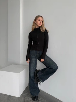 Жіноча тепла кофта на змійці Uaclothes 42-44 Чорний (like35587-160081349)