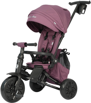 Триколісний велосипед Qplay Nova Max 3в1 з капюшоном Фіолетовий (5061047482193)