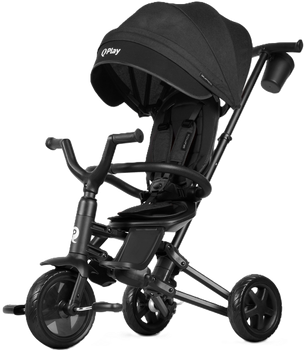 Триколісний велосипед Qplay Nova Niello 6в1 з капюшоном Чорний (5061047480489)