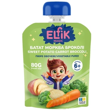 Пюре овощное батат-морковь-брокколи Elfik Magic 80 г