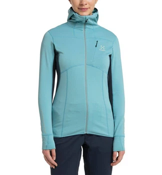 Кофта Haglofs L.I.M Mid Comp Hood Women трекінгова з кишенькою синього кольору розмір L