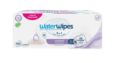 Zestaw chusteczek nawilżanych WaterWipes Kojący 6 x 60 szt (5099514003916)