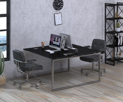 Двойной письменный стол Loft design Q-140 Черный ST7