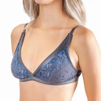 Бюстгальтер женский мягкая чашка из микрофибры и кружева Felisiya Lingerie Графитовый 2008-2222ф061 S
