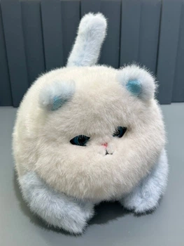 Котенок интерактивный Cute Cat сенсорный виляет хвостиком издает звуковые эффекты Белый с голубым (M 6241 I UA)