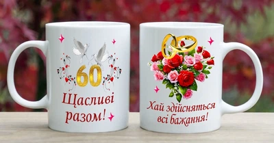 Чашка З річницею весілля 60 років (РВ89)