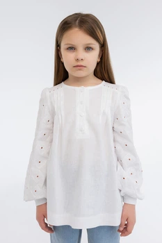 Дитяча блуза-вишиванка для дівчинки Folk Moda 122 Білий (6044-303311171)