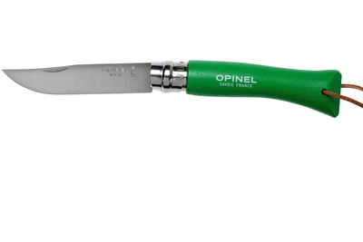Нож складной Opinel №7 Inox Trekking Viroblock двухсторонняя заточка 56-58 HRC Sandvik 12C27 нержавеющая сталь зеленый