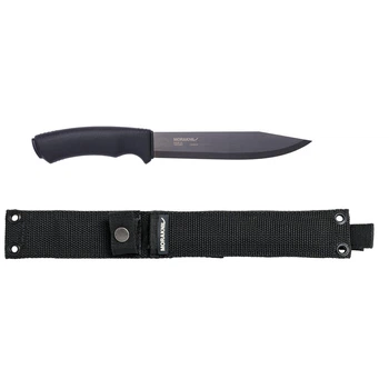 Ніж туристичний для виживання 172 мм із чохлом Morakniv BushCraft Pathfinder вуглецева сталь чорний