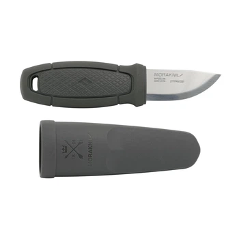 Нож туристический карманный 59 мм с чехлом Morakniv Eldris LightDuty drop-point Sandvik 12C27 нержавеющая сталь серый