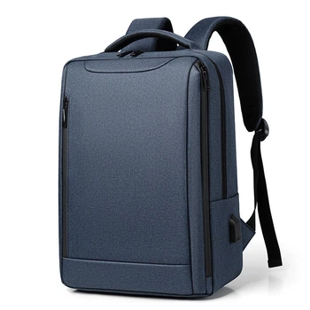 Рюкзак городской с карманом для ноутбука Oumantu 2106-1 15,6 USB-порт Blue (IBN045Z)