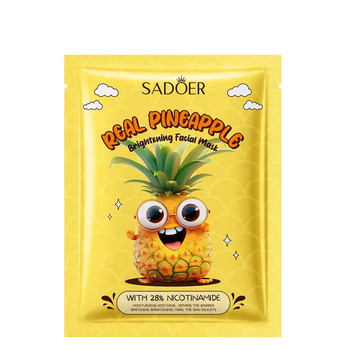 Маска для обличчя освітлювальна з ніацинамідом Sadoer Real Pineapple тканинна 25 г