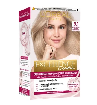 Фарба для волосся L'Oreal EXCELLENCE 9.1 Дуже попелястий 176 мл (3600523781218)