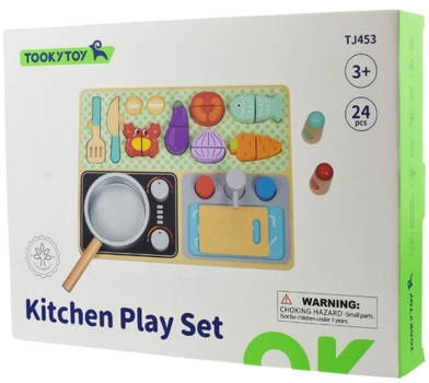 Дерев'яна кухня з аксесуарами Tooky Toy Набір маленького кухаря (6972633378112)