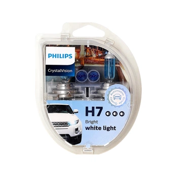 Комплект галогенових ламп PHILIPS 12972CVSP H7 55W 12V PX26d Cristal Vision+2xW5W