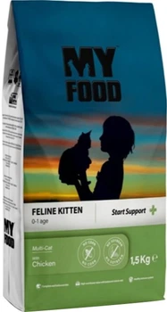 Полнорационный сухой корм Hermos MyFood для котят с курицей 1.5 кг (8681692800851)