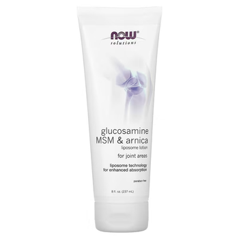 Лосьйон з глюкозаміном, ЧСЧ та арнікою з ліпосомами, Glucosamine, MSM & Arnica, Solutions, Now Foods 000316984