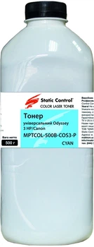 Тонер Static Control универсальный Odyssey HP/Canon 500 г Cyan (MPTCOL-500B-COS3-P)