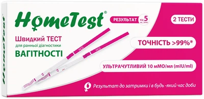 Тест-полоска для ранней диагностики беременности Atlas Link HomeTest 2 шт (7640162329651)