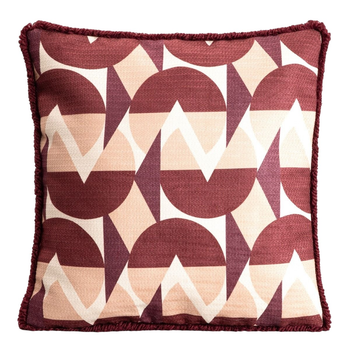 Poszewka Homla Cherry Chic szenilowa z dekoracyjną lamówką i strukturalnym wzorem Beżowo-brązowa 45 x 45 cm (5906496749063)