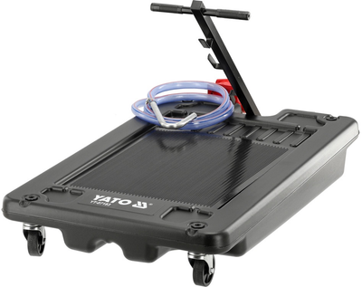 Пристрій для зливу оливи з помпою YATO ванна V= 65 л 111х70х15 см, на 4-х колесах, h = 185 мм (YT-07183)