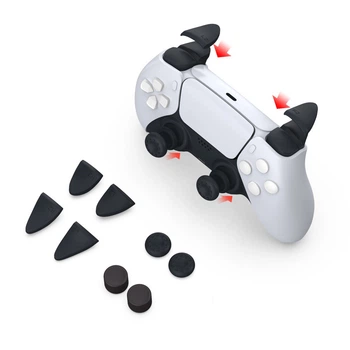 Силиконовые накладки на стики и триггеры L2/R2 DOBE (trigger kit, thumb grips) для геймпада DualSense консоли Sony PlayStation 5: PS5 Disk Drive / PS5 Digital Edition / PS5 Slim / PS5 Pro