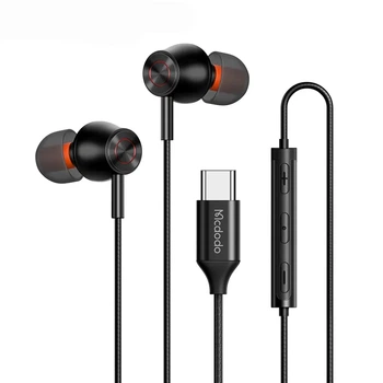 Провідні вакуумні стерео Hi-Fi Audio навушники Mcdodo з роз'ємом USB Type-C / ЦАП / DAC чипсет / 1.2 м (120 см) + Амбушюри трьох розмірів: L, M, S / гарнітура з мікрофоном