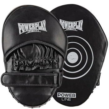 Боксерские лапы PowerPlay 3051 для тренировок, полиуретан, черные, пара (59D2335C7ABA)