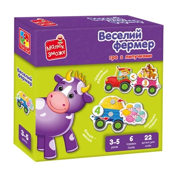Развивающая игра с липучками Vladi Toys «Весёлый фермер», для детей VT2100-13